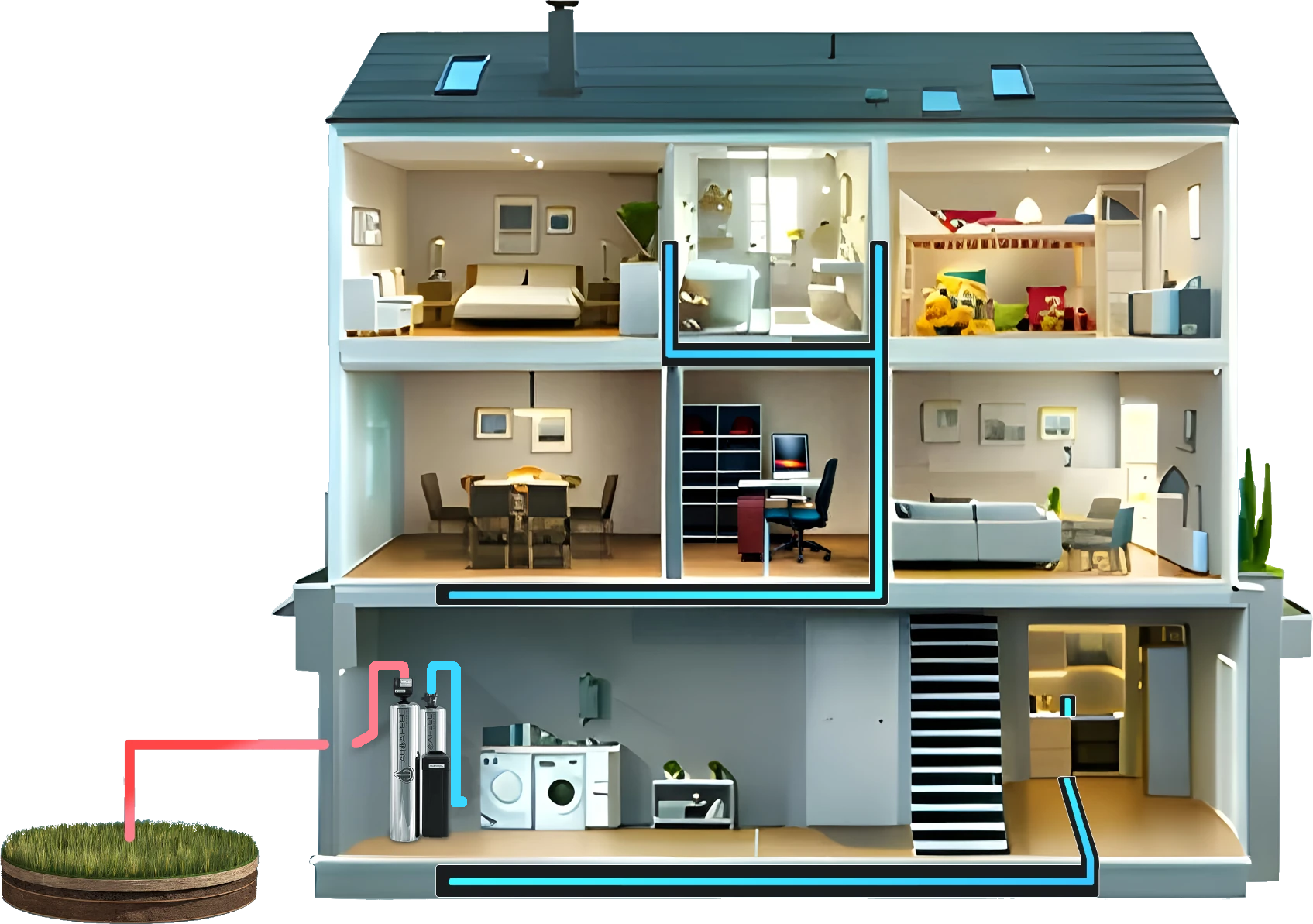 sistema de ablandamiento de agua para toda la casa de Aquafeel